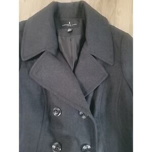 London Fog Womens Size XXL Wool Blend Charcoal Gray Grey Car Pea Coat Jacket